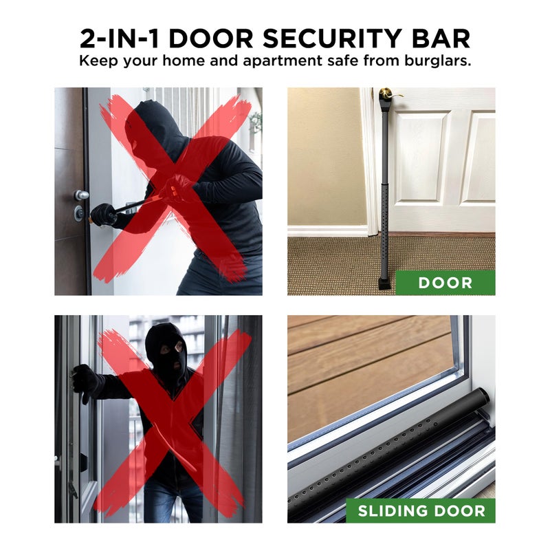 Guard Dog Security Sliding Door Security Bar, Door Jammer 2-in-1 Adjustable, Door Stoppers Security â€“ 40 Different Adjustments, by Guard Dog Security - Image 5